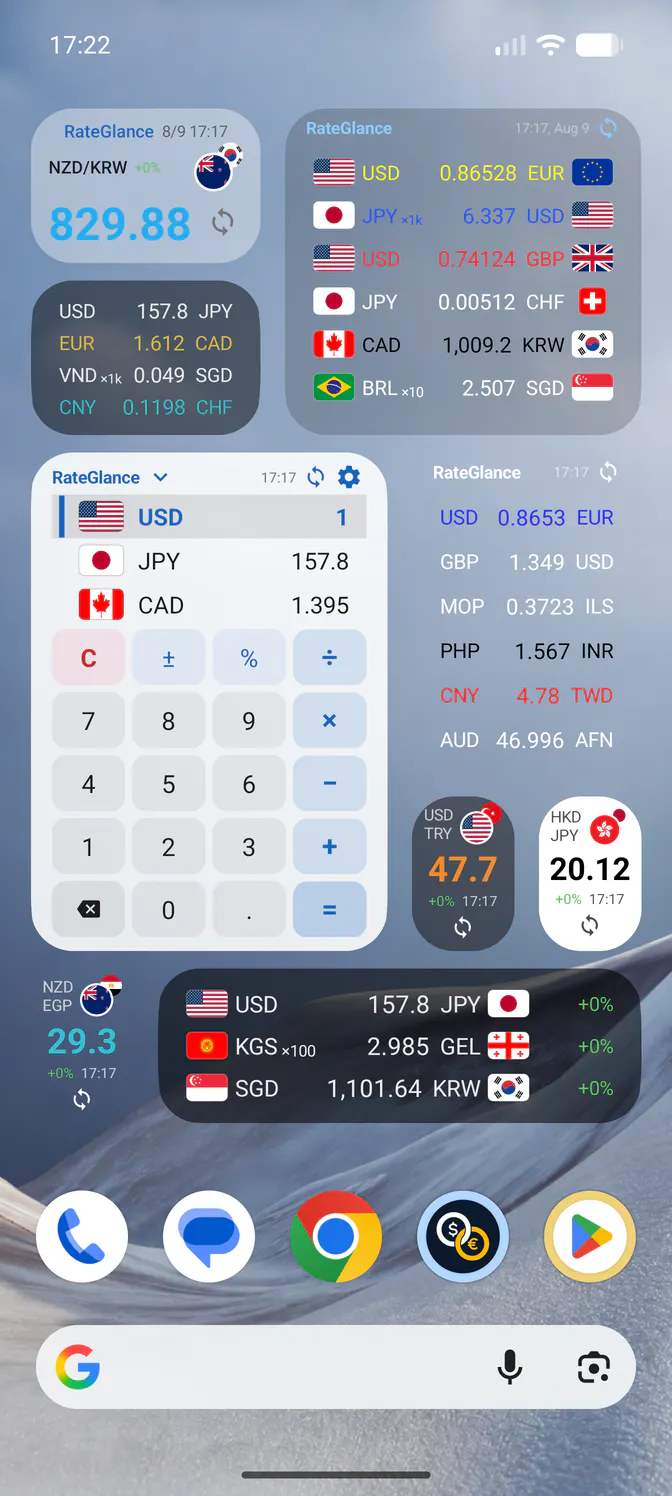 Android widgets official RateGlance media preview